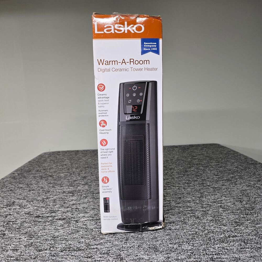 Lasko Digital Ceramic Oscillation Tower Space Heater w/ Remote Black CT20111